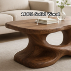 Handcrafted Solid Wood Coffee Table – Sculptural Organic Design for Living Room - view 6 of 6
