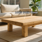 Handcrafted Solid Wood Coffee Table – Rustic Thick Slab Design for Living Room - view 5 of 6