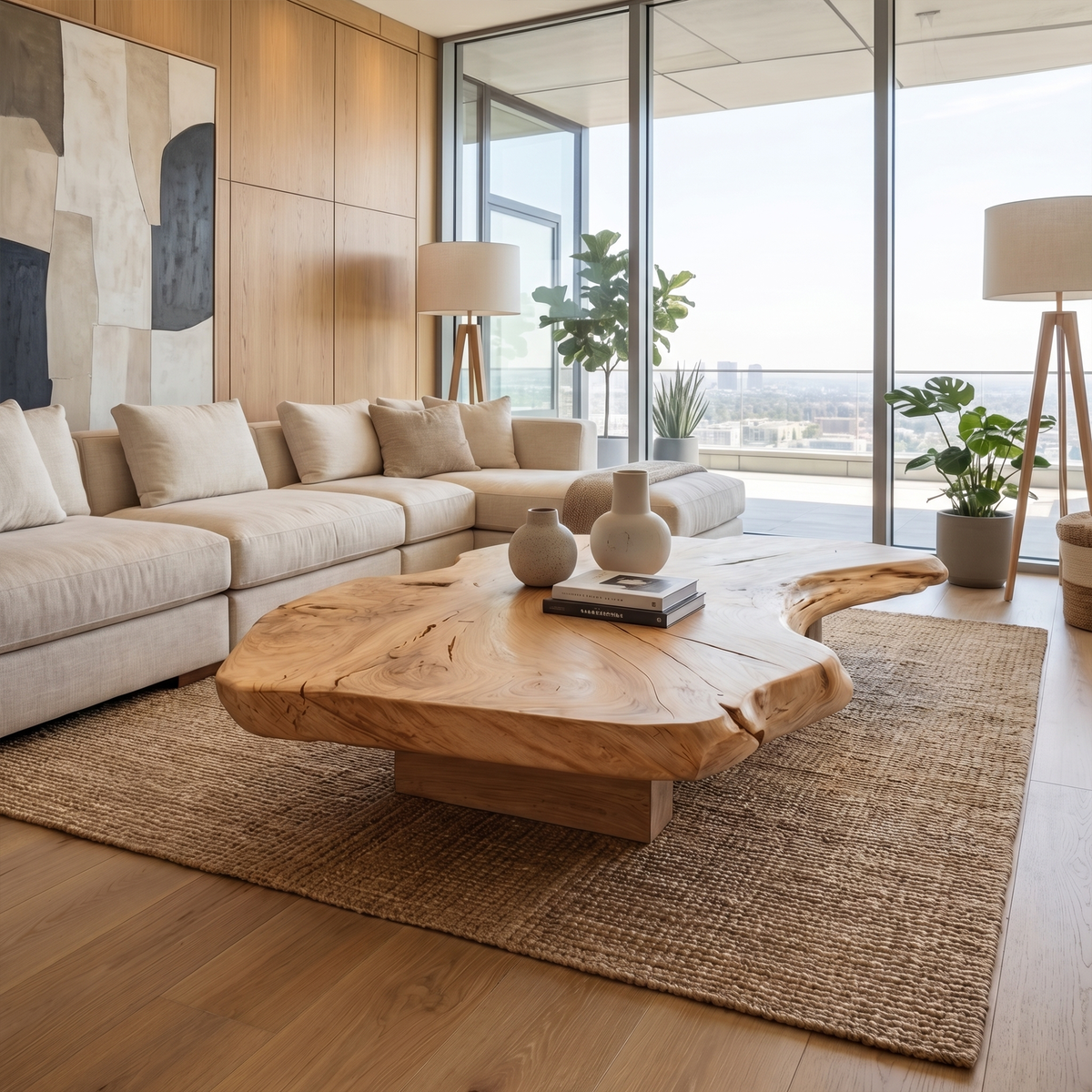 Rustic Organic Coffee Table Living Room Or Family Room - view 5 of 8
