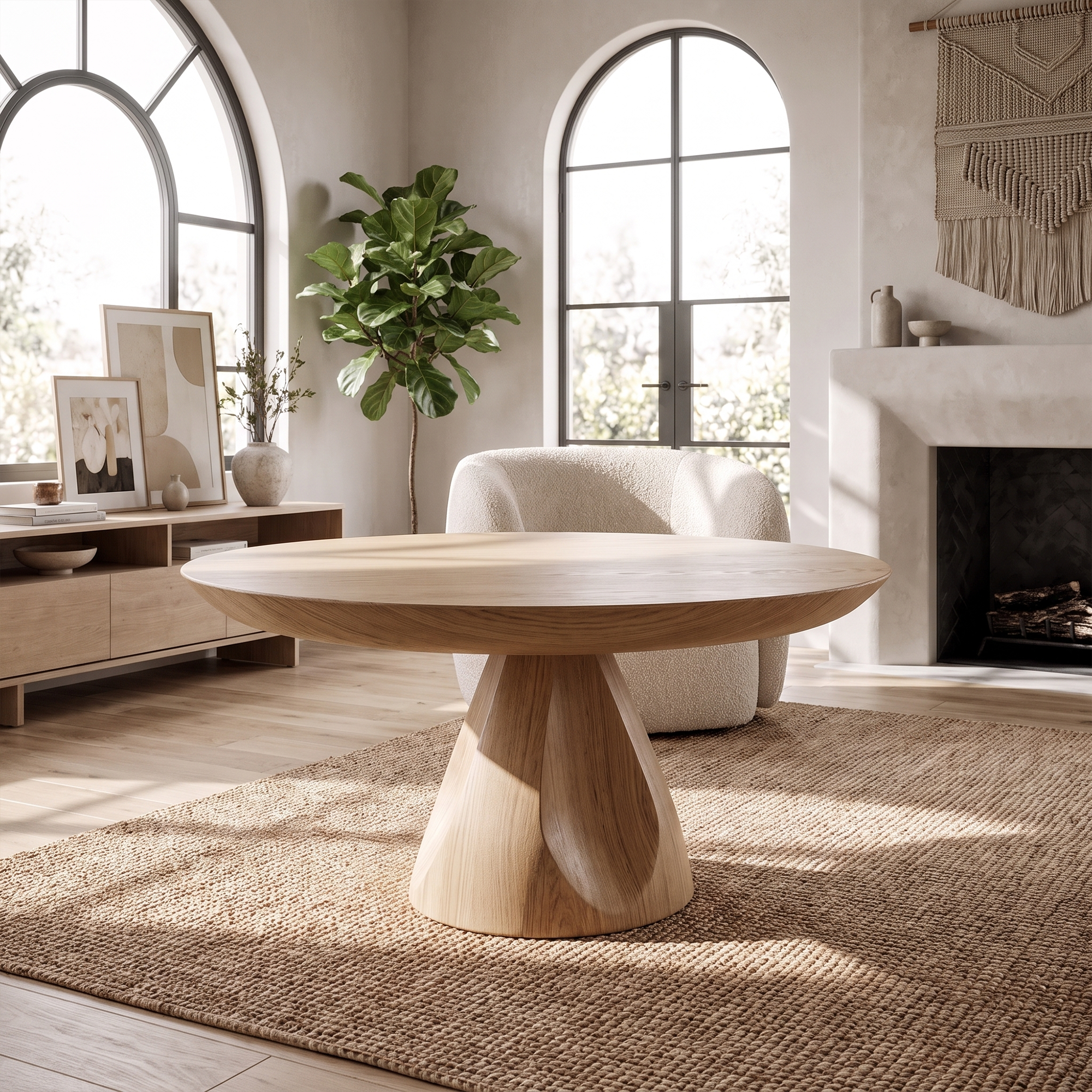 Contemporary Round Coffee Table Living Room Or Family Room - view 5 of 8