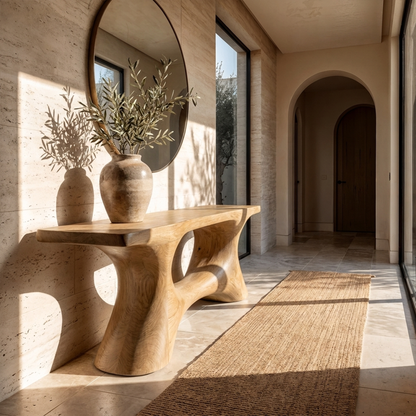 Contemporary Organic Void Base Console Table Entryway Hallway Living Room - view 5 of 8