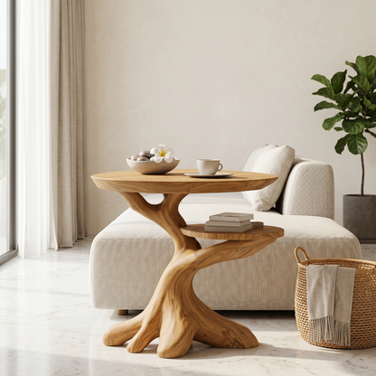 Modern Side Table With Organic Tree Root Silhouette For Living Room And Bedroom - view 5 of 8
