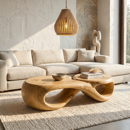 Handcrafted Coffee Table With Sculptural Curved Design For Living Room - view 5 of 8