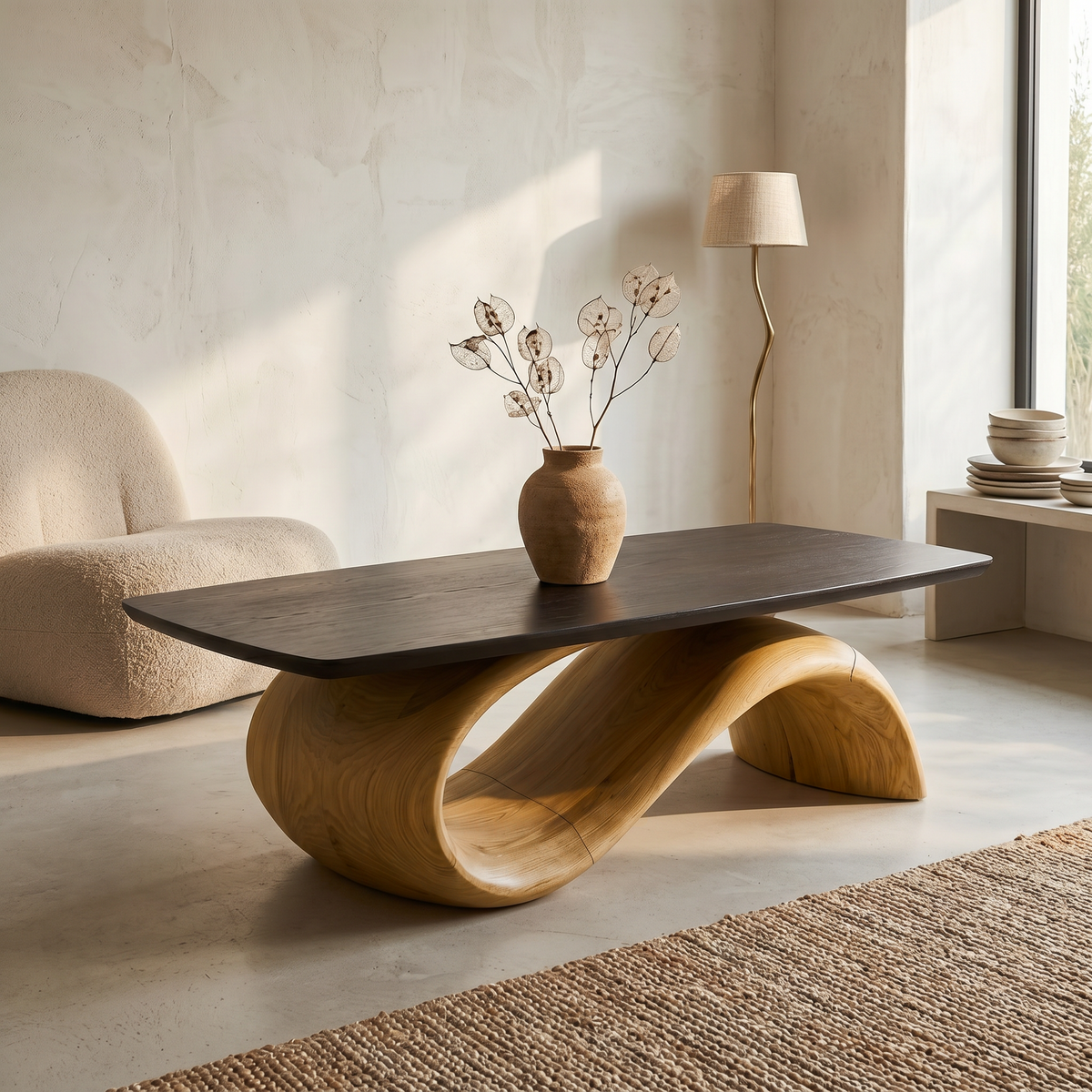Handcrafted Coffee Table With Artistic Wood Design For Living Room - view 5 of 8
