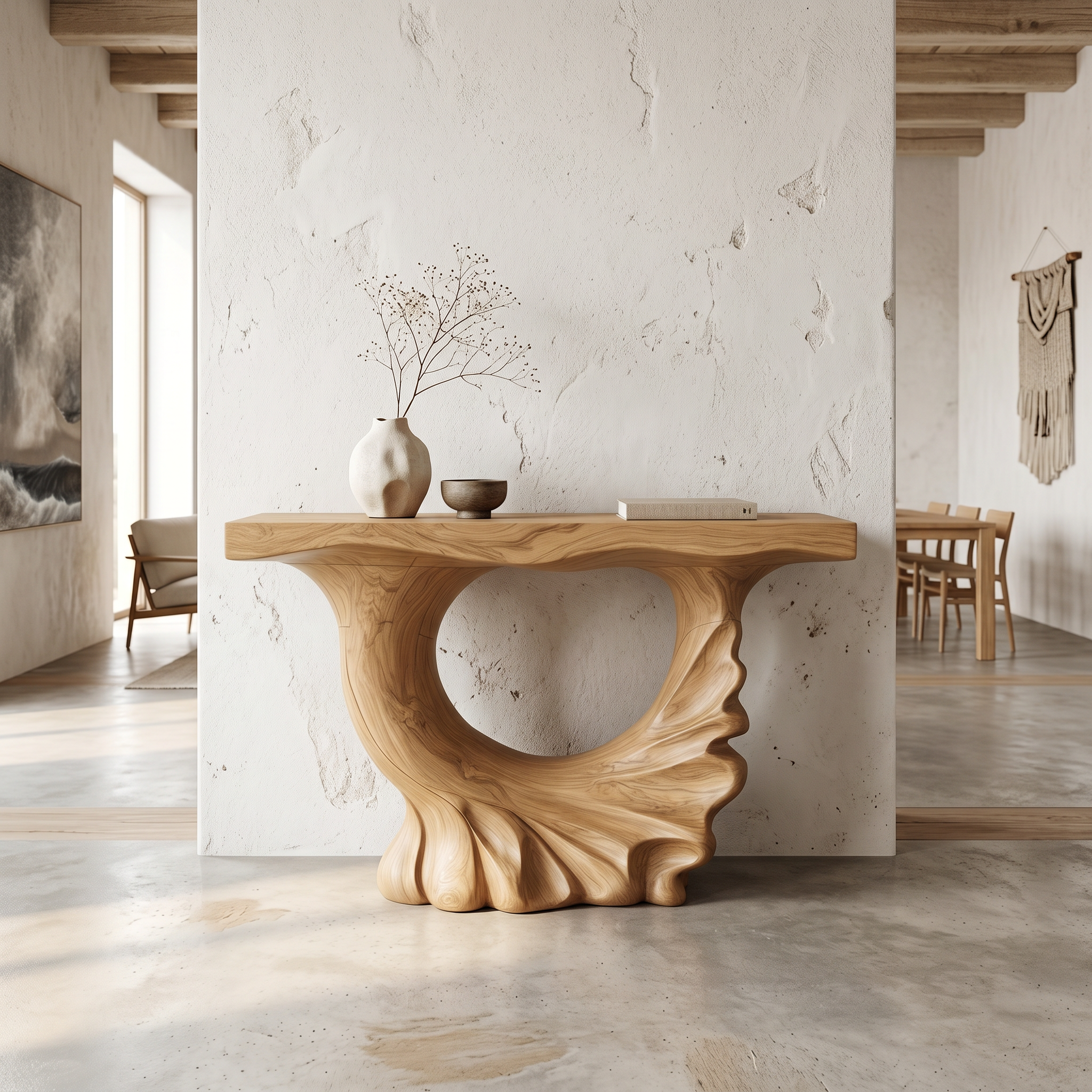Modern Console Table With Ring Form Pedestal Base For Living Room - view 5 of 8