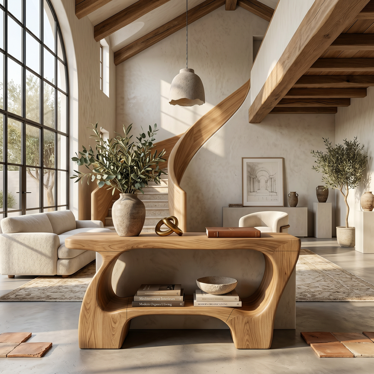 Contemporary Console Table With Artistic Open Structure For Living Room - view 5 of 8