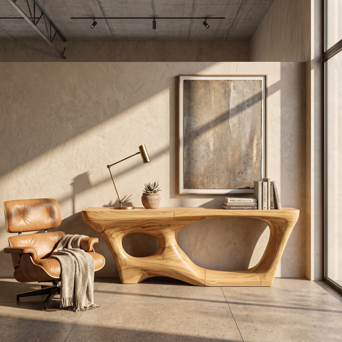 Contemporary Console Table With Sculptural Curved Design For Hallway - view 5 of 8