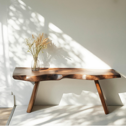 Organic Live Edge Bench For Entryway Or Hallway - view 1 of 8