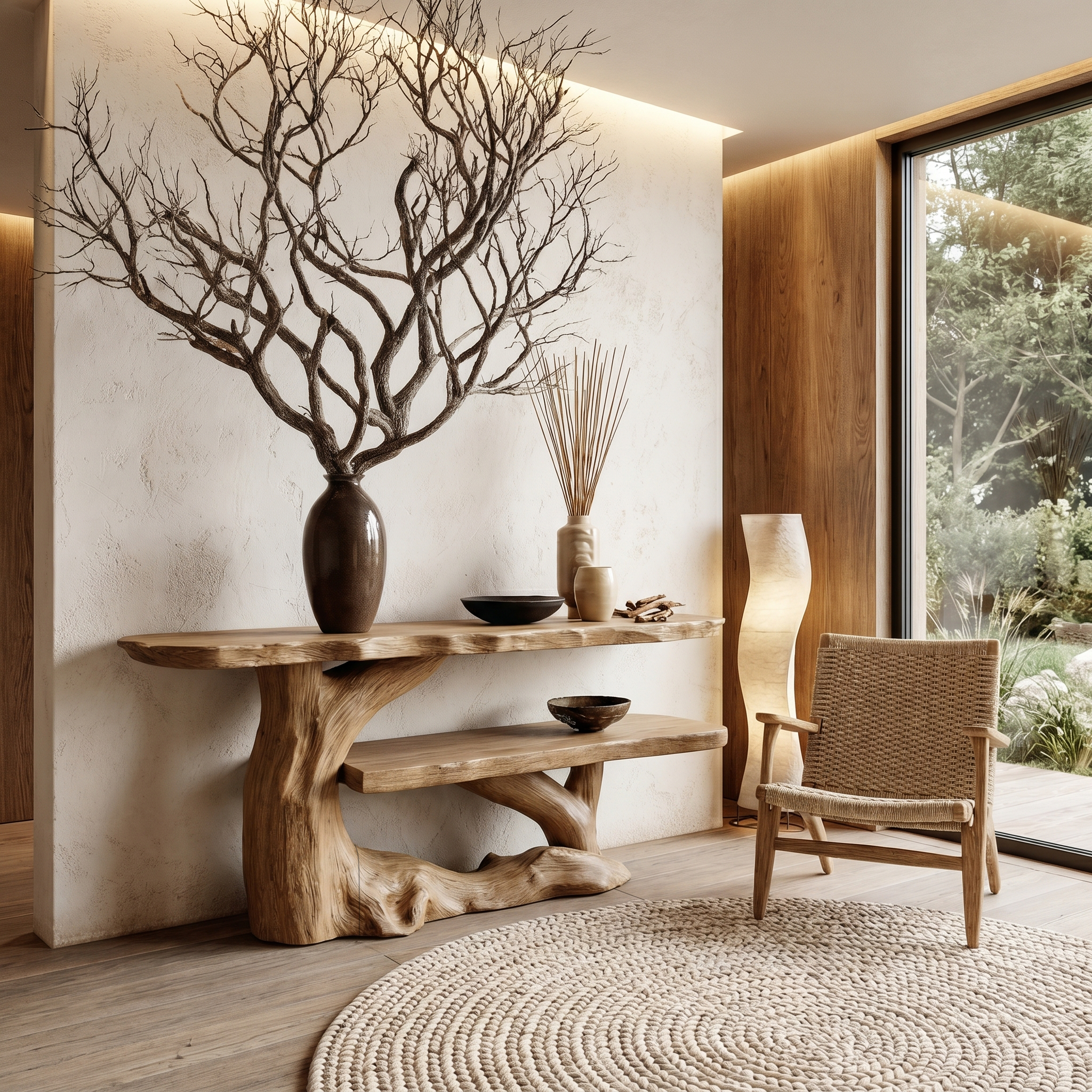 Nature Inspired Console Table With Sculptural Wood Branch Design For Hallway - view 4 of 8