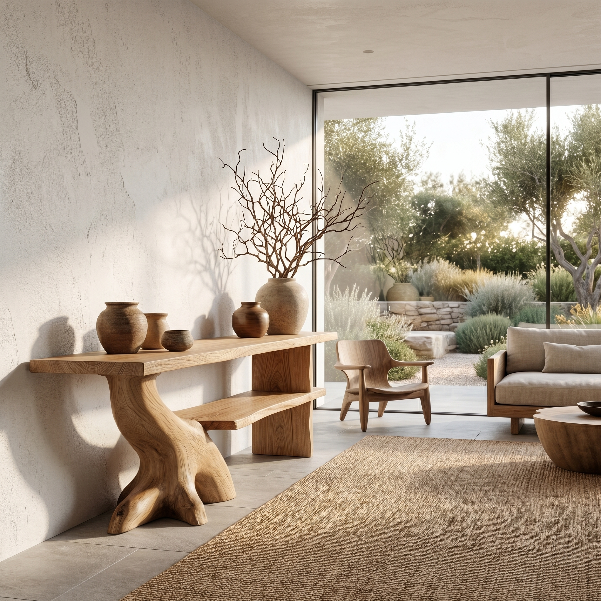 Organic Console Table With Sculptural Tree Branch Base For Entryway And Living Room - view 5 of 8