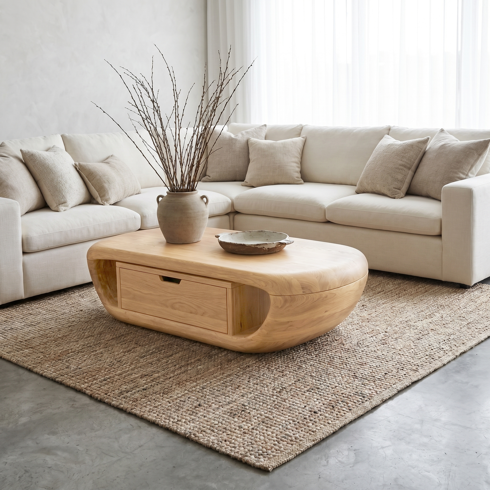 Modern Coffee Table With Built In Storage Shelf For Living Room - view 4 of 8
