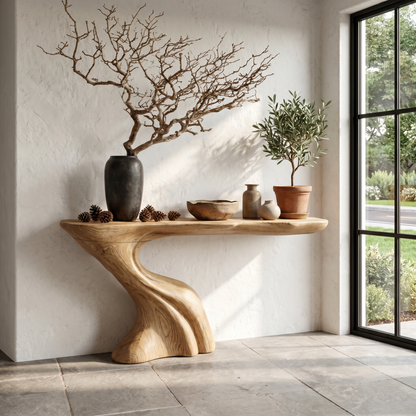 Nature Inspired Console Table With Artistic Tree Structure For Living Room - view 5 of 8