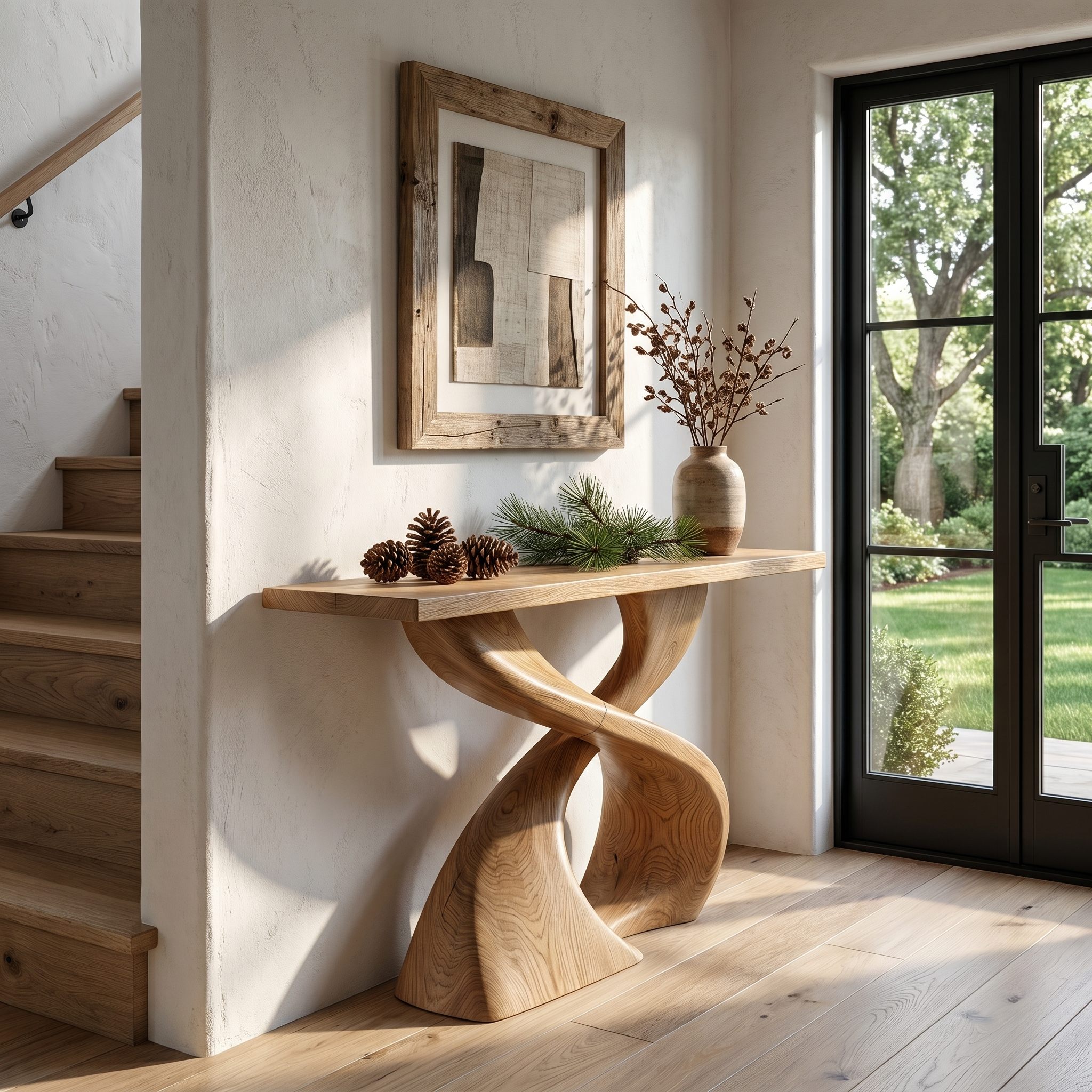 Sculptural Console Table With Twisted Tree Inspired Design For Hallway - view 5 of 8
