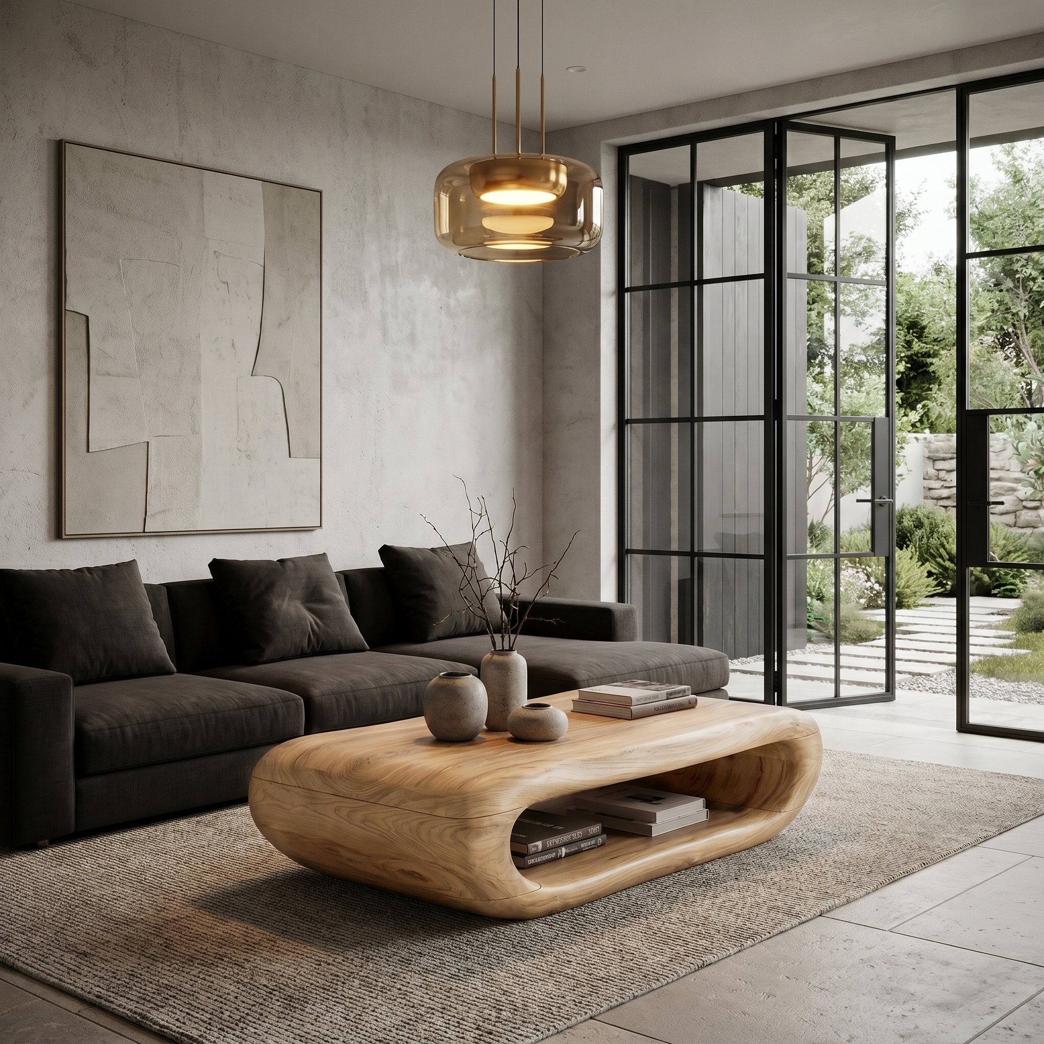 Organic Coffee Table With Open Storage For Living Room - view 5 of 8