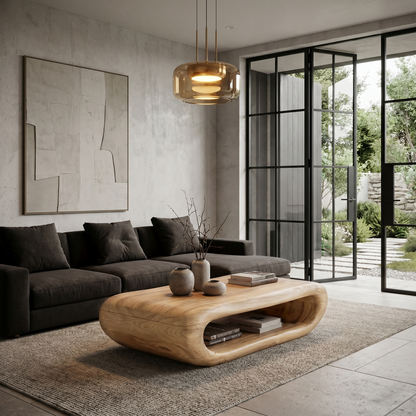 Organic Coffee Table With Open Storage For Living Room - view 5 of 8