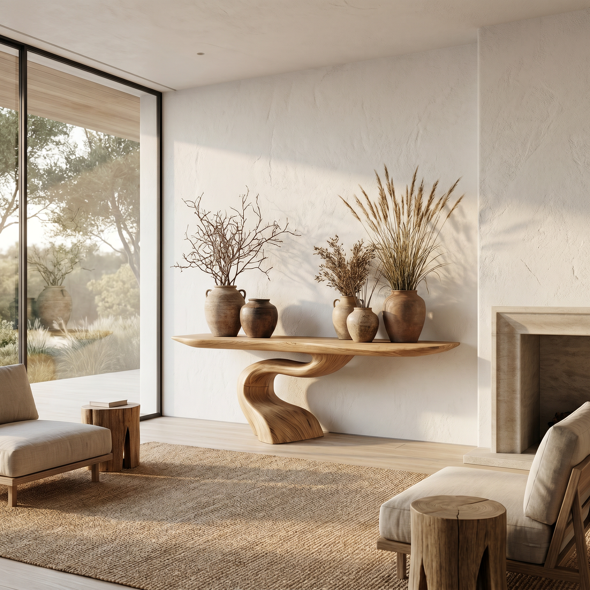 Organic Modern Console Table With Artistic Tree Root Base For Entryway - view 4 of 8