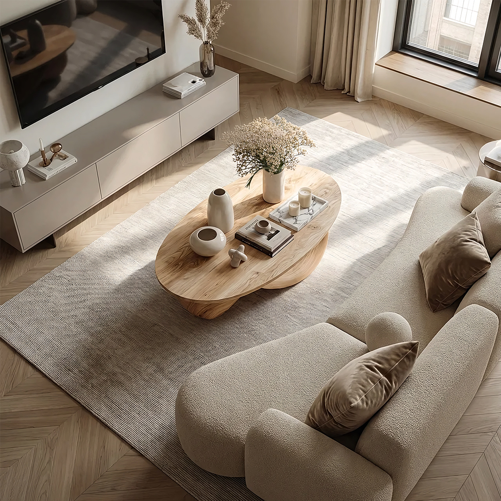 Organic Sculptural Coffee Table with Flowing Loop Base - view 4 of 7