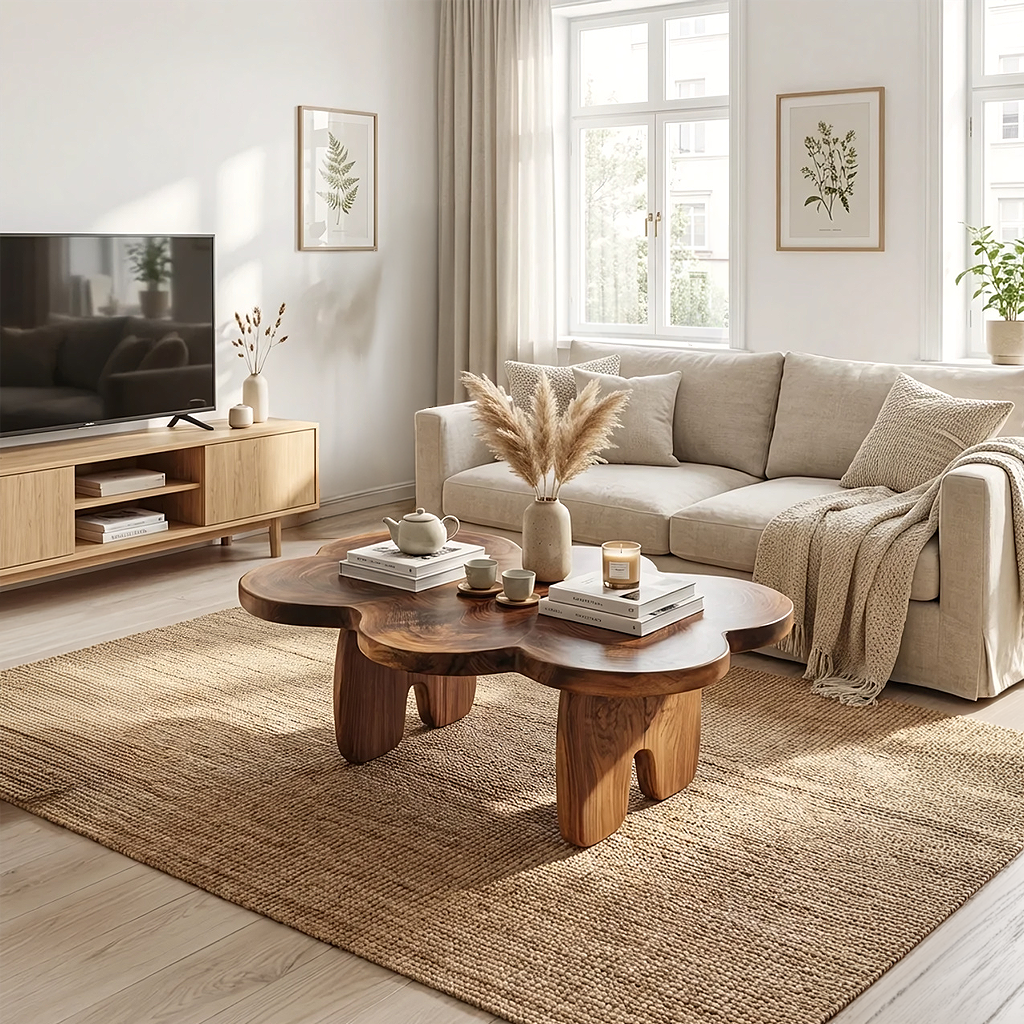 Organic Cloud-Shaped Coffee Table with Sculptural Low Profile - view 2 of 7