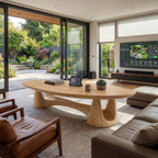 Organic Oval Coffee Table With Sculptural Pedestal Base - view 4 of 8
