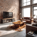 Organic Live Edge Coffee Table with Sculptural Loop Base - view 6 of 7