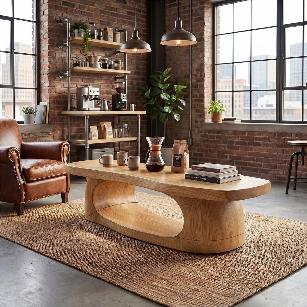 Organic Oval Coffee Table With Sculptural Open Base - view 4 of 8
