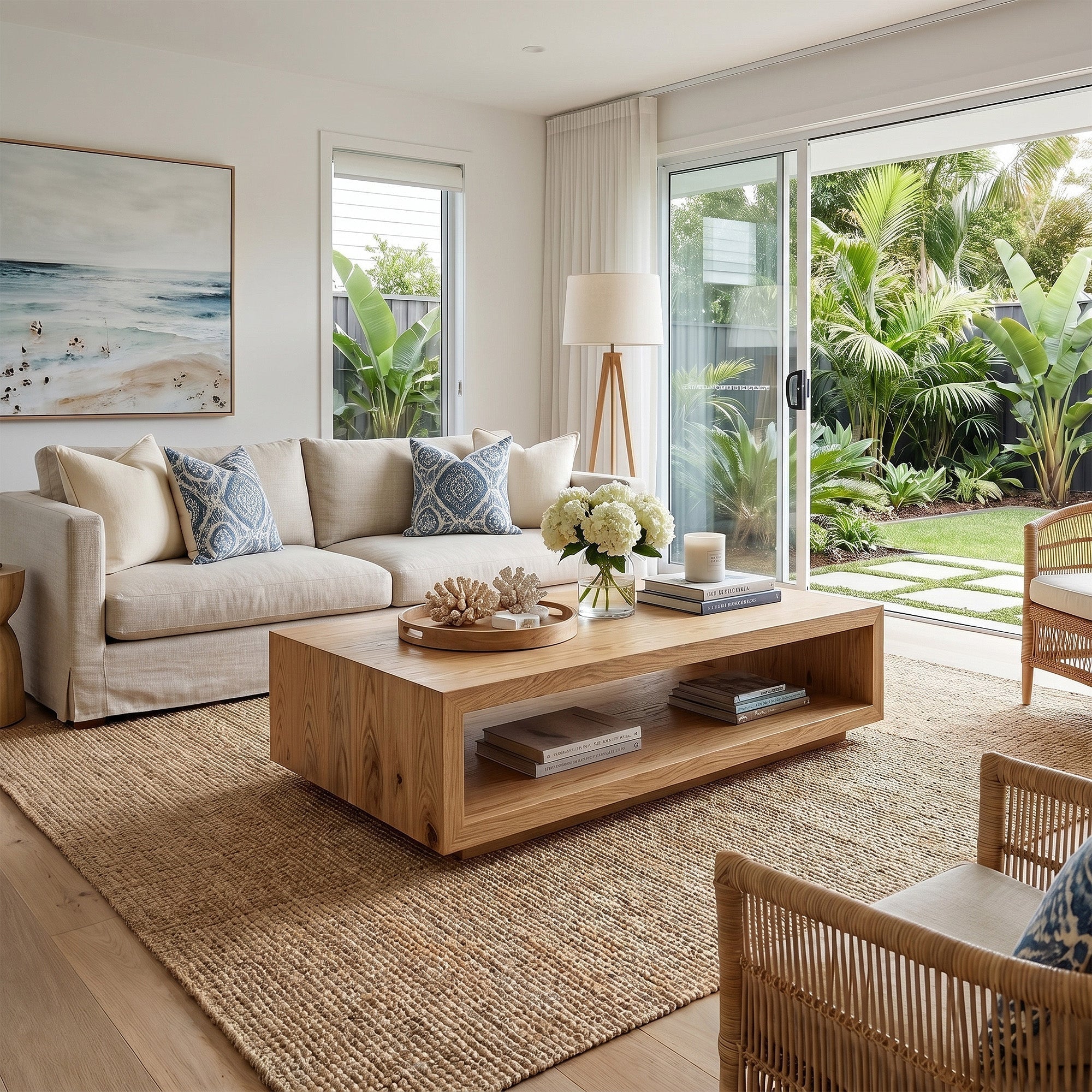 Minimalist Solid Wood Coffee Table With Open Shelf - view 4 of 8