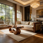 Live Edge Natural Wood Coffee Table with Sculpted Open-Form Base - view 5 of 7