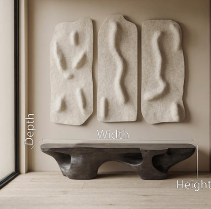 Contemporary Sculptural Bench With Carved Design For Living Room - view 7 of 7