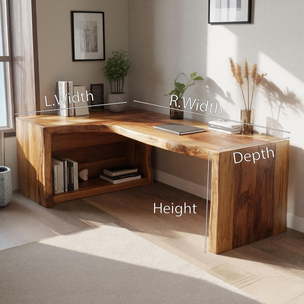 Modern Live Edge L Shaped Desk For Home Office - view 6 of 8