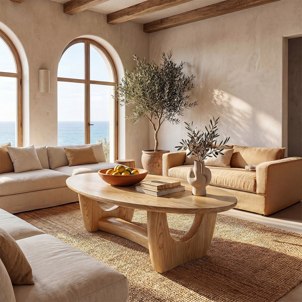 Sculptural Oval Coffee Table With Architectural Open Base - view 4 of 8
