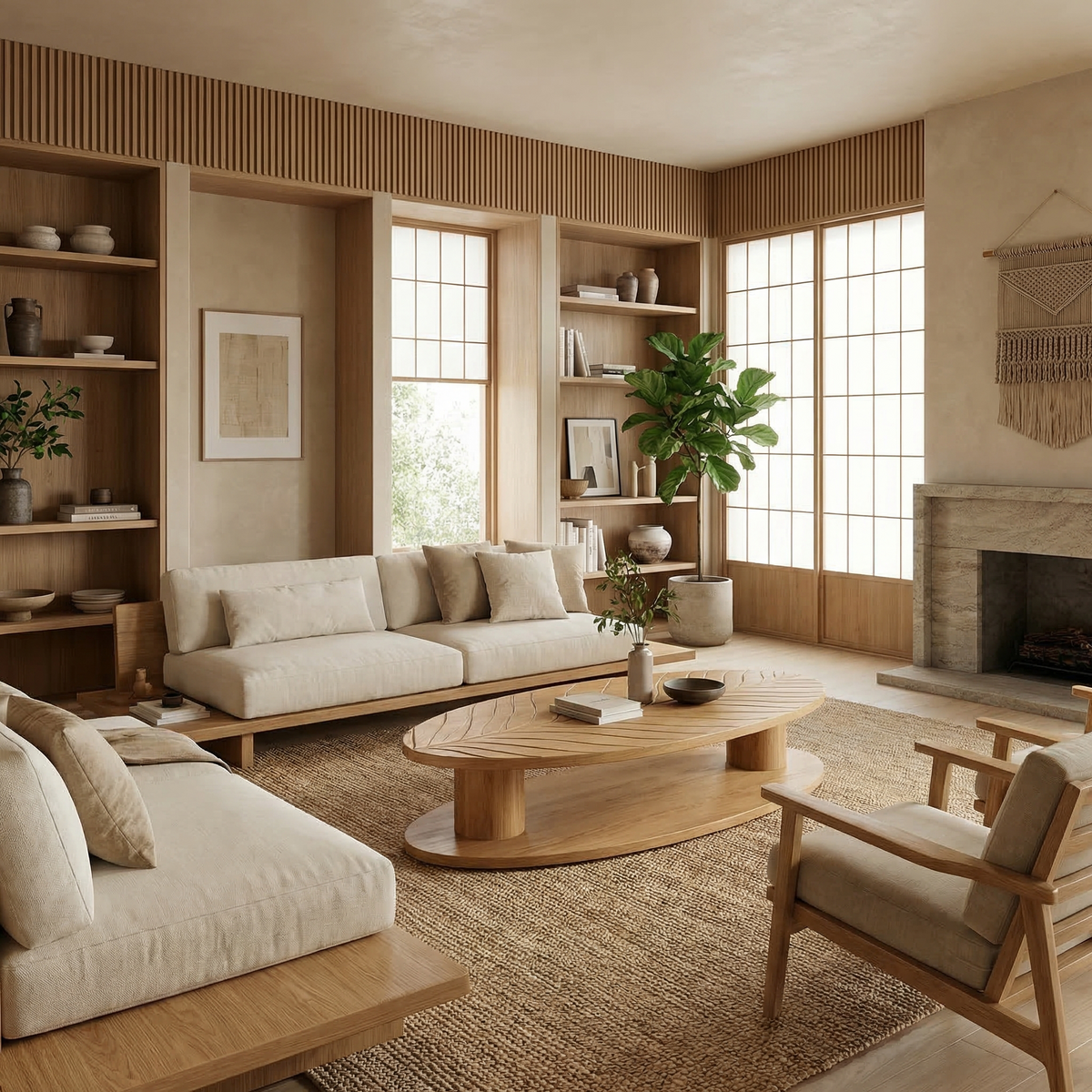 Scandinavian Minimalist Solid Wood Coffee Table For Living Room - view 5 of 8