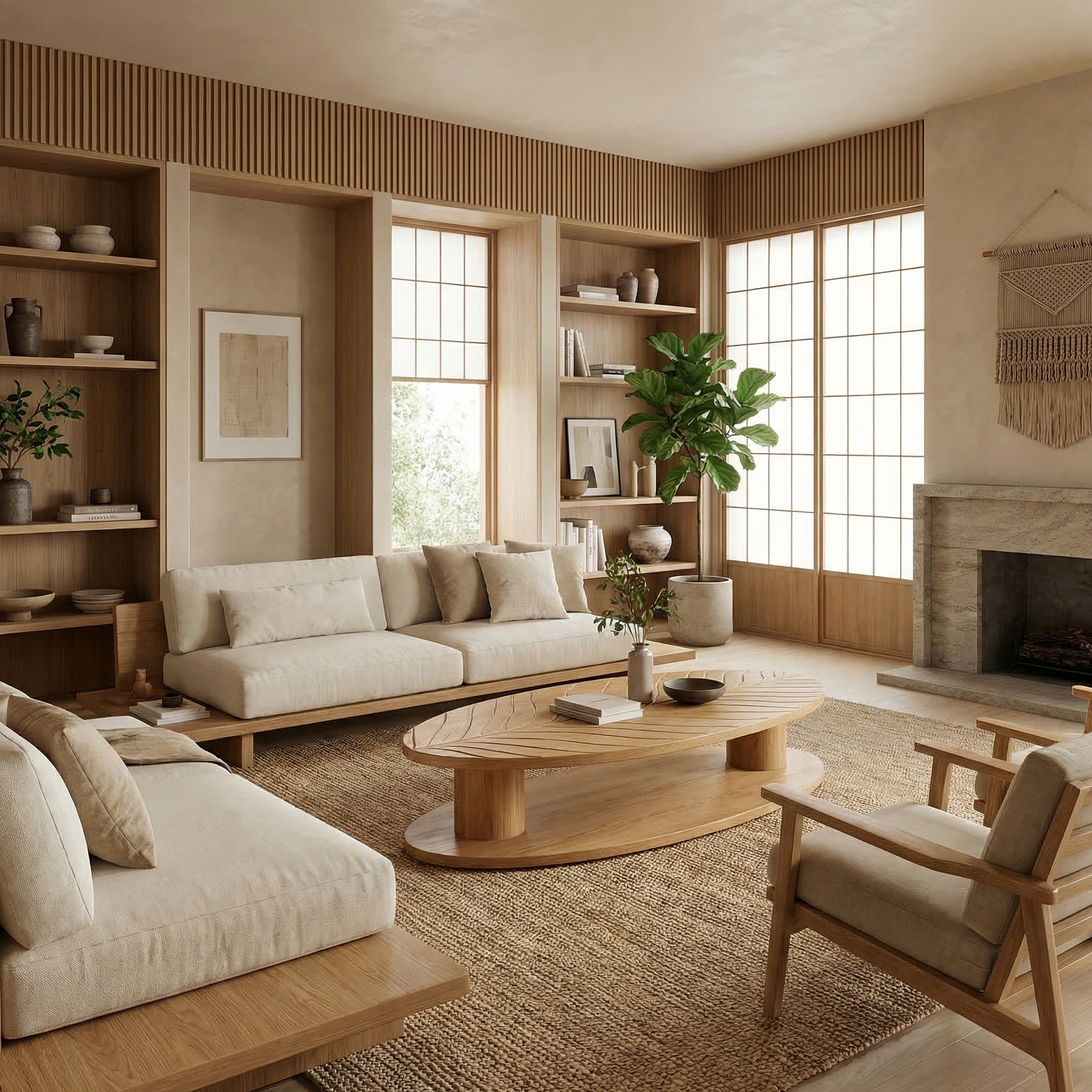 Scandinavian Minimalist Solid Wood Coffee Table For Living Room - view 5 of 8