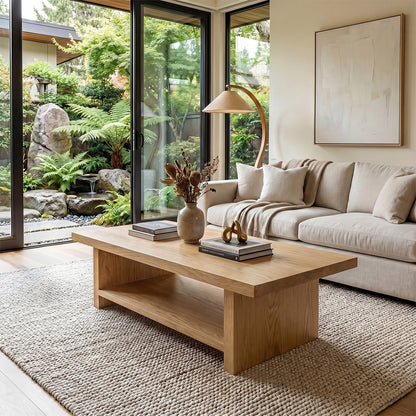Live Edge Coffee Table With Open Shelf Storage - view 4 of 8