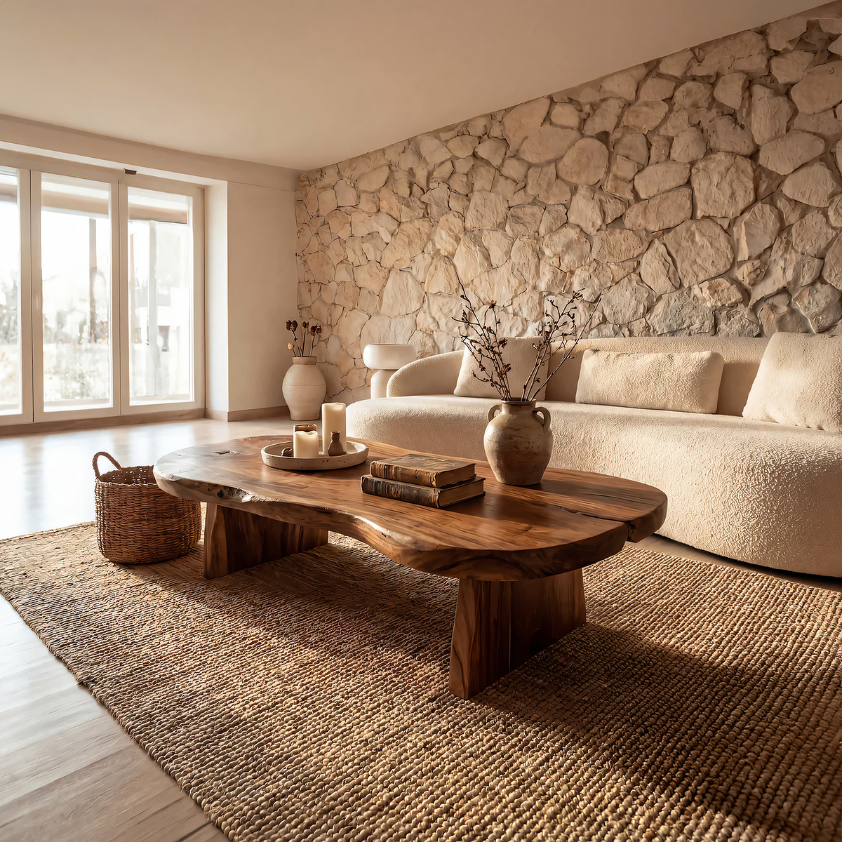 Live Edge Coffee Table with Organic Slab Top and Sculptural Base - view 6 of 7