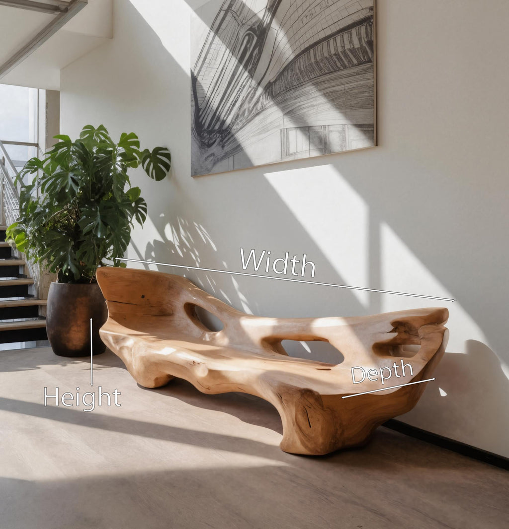 Modern Sculpted Bench For Living Room Or Entryway - view 7 of 7