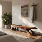 Modern Sculptural Bench With Organic Design For Entryway - view 6 of 7