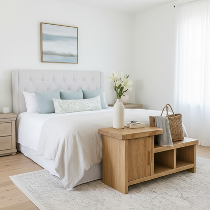 Handcrafted Solid Wood Bench – Modern Organic Seating with Versatile Storage - view 2 of 6