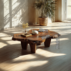 Organic Live Edge Coffee Table with Sculptural Low Profile Base - view 7 of 7