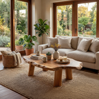 Live Edge Coffee Table with Rounded Slab Top and Solid Legs - view 4 of 7