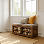 Handcrafted Solid Wood Bench – Transitional Design with Comfortable Upholstered Top - view 2 of 6