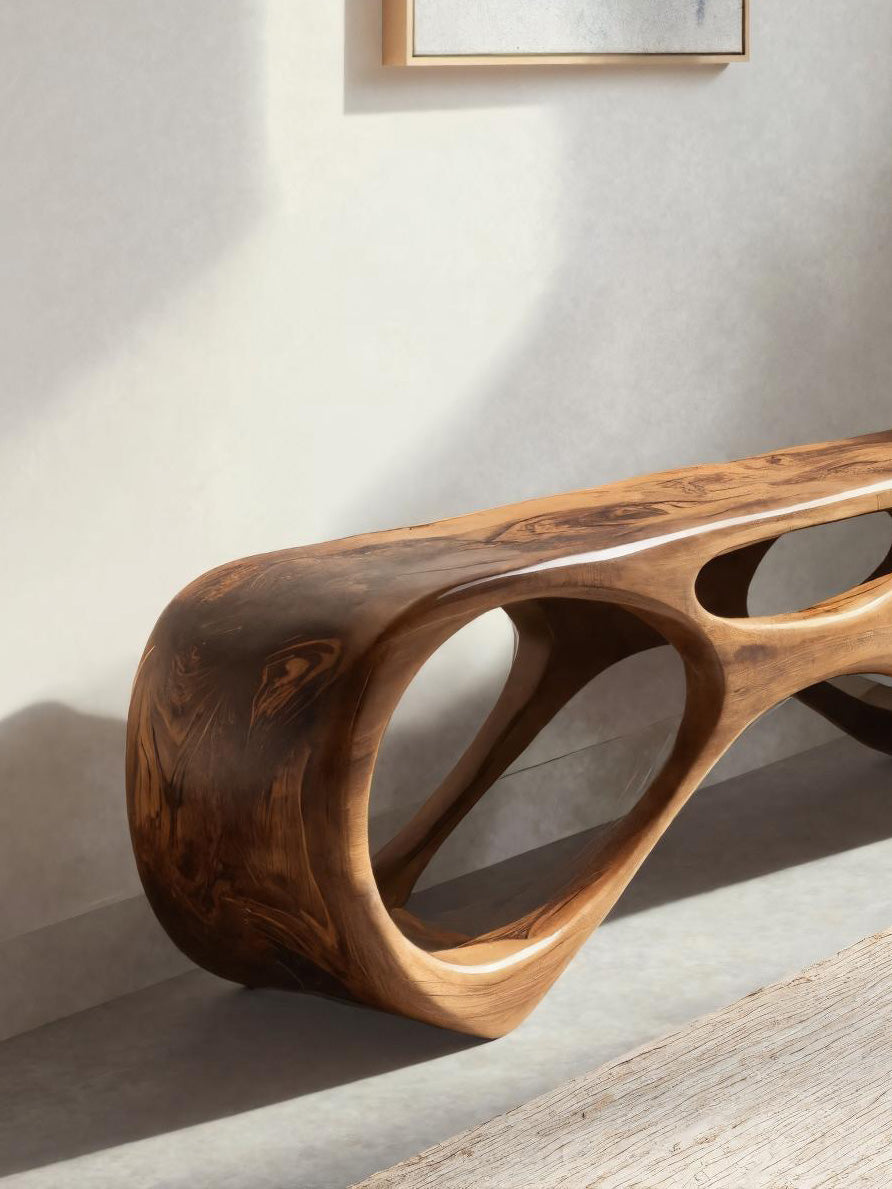 Modern Organic Bench For Entryway Or Furniture Hallway - view 3 of 7