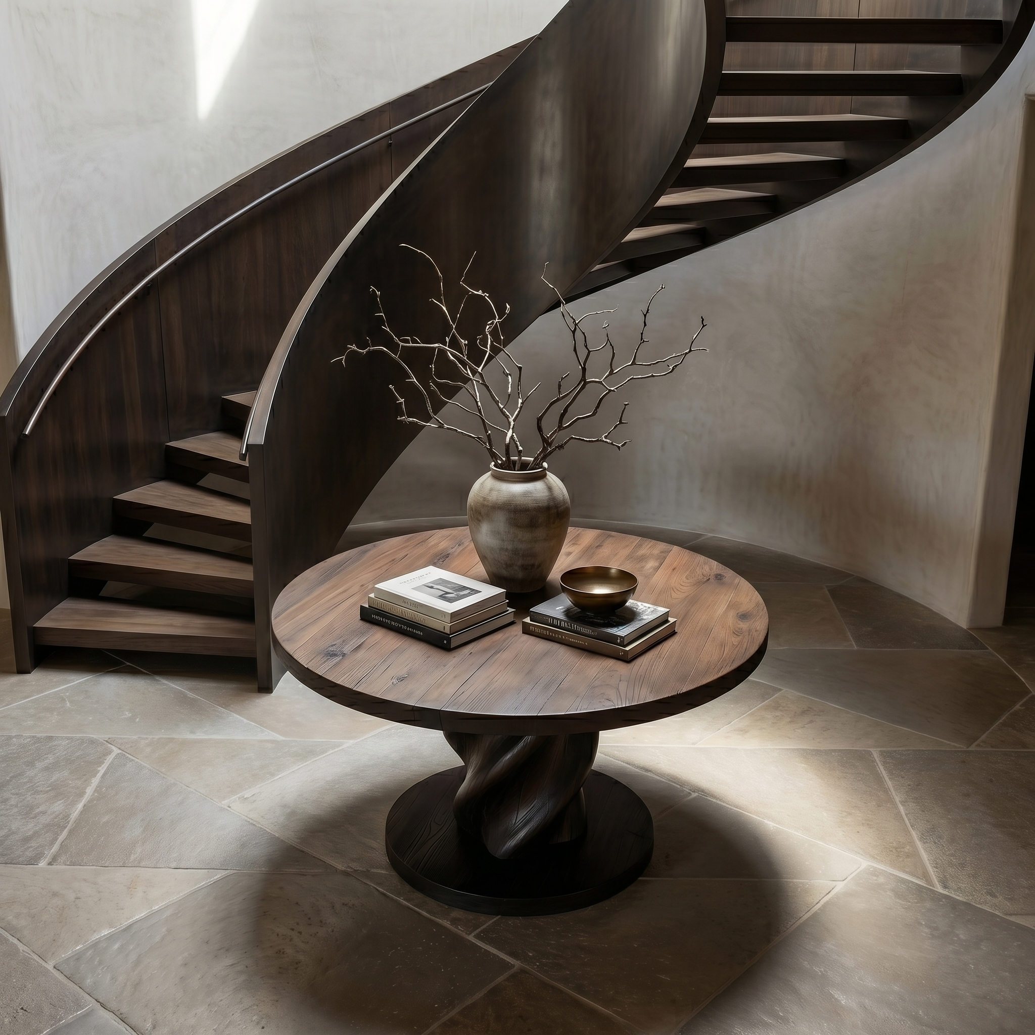 Modern Luxury Statement Round Entry Table For Entryway And Lobby - view 3 of 8