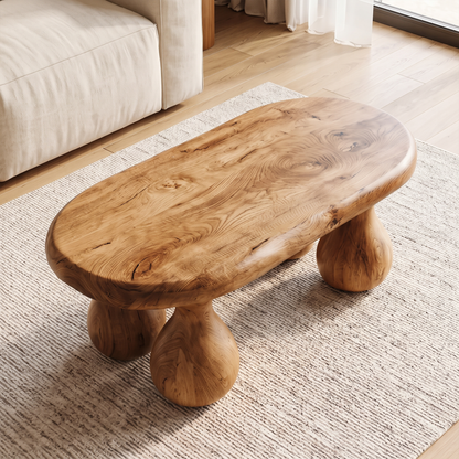 Rustic Coffee Table With Handcrafted Sculptural Wood Design For Living Room - view 2 of 8