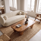 Minimal Coffee Table With Organic Pedestal Base For Living Room - view 2 of 8