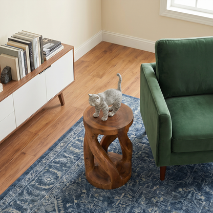 Handcrafted Side Table With Organic Twisted Design For Reading Nook - view 2 of 8