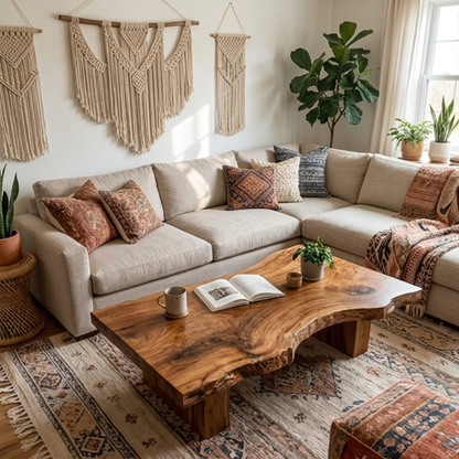 Rustic Sculptural Coffee Table Modern Living Room Display - view 3 of 8