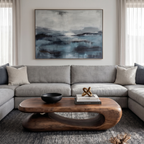 Organic Coffee Table With Flowing Monolithic Wood Form For Living Room - view 2 of 8