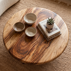 Rustic Coffee Table With Solid Wood Stump Base For Living Room - view 3 of 8
