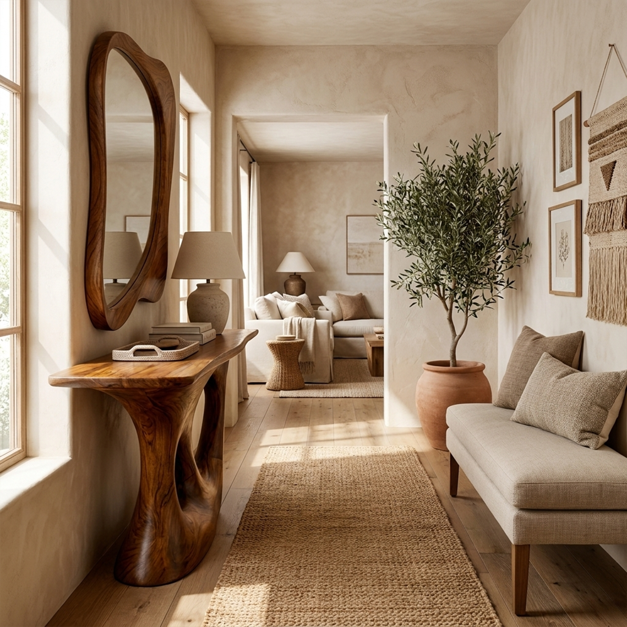 Rustic Solid Wood Console Table Living Room - view 2 of 8