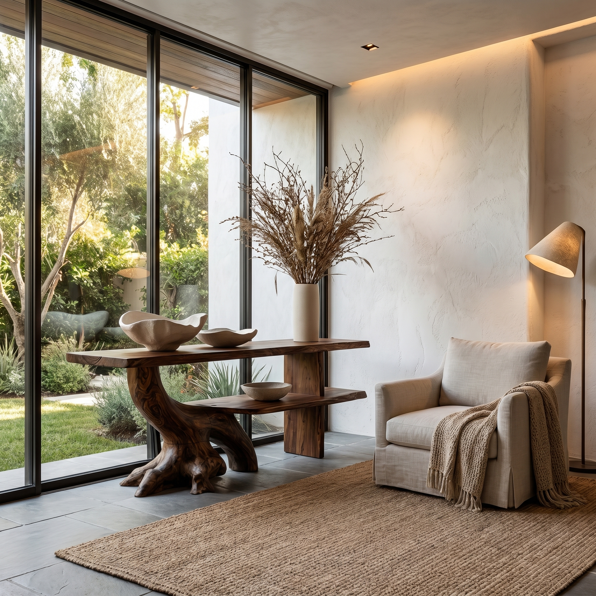 Organic Console Table With Sculptural Tree Branch Base For Entryway And Living Room - view 3 of 8